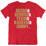 Offense Deebo George Tevin Raheem Jimmy San Francisco Football Fan T Shirt