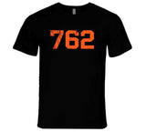 Barry Bonds 762 Home Run Record San Francisco Baseball Fan Distressed T Shirt