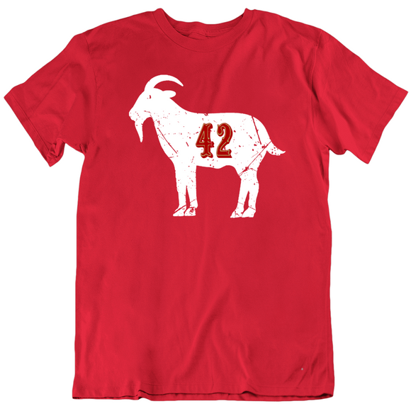 Ronnie Lott Goat 42 San Francisco Football Fan Distressed T Shirt