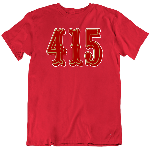 Area Code 415 San Francisco Football Fan T Shirt
