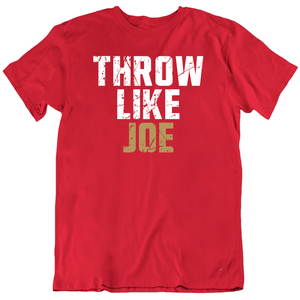 Joe Montana Throw Like Joe San Francisco Football Fan Distressed T Shirt
