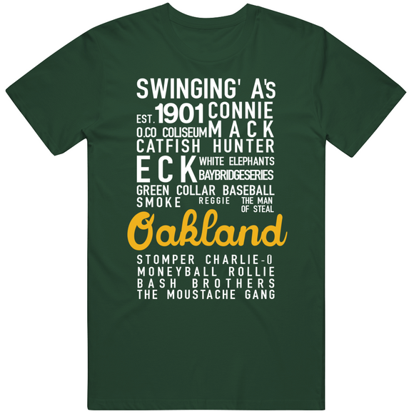 The Legend Of Oakland Banner Oakland Baseball Fan T Shirt