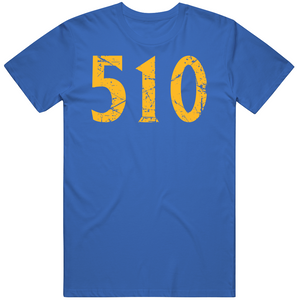 Area Code 510 Golden State Basketball Fan Distressed T Shirt