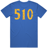 Area Code 510 Golden State Basketball Fan Distressed T Shirt