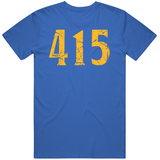 Area Code 415 Golden State Basketball Fan Distressed T Shirt