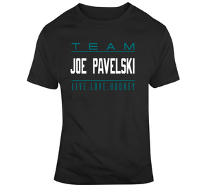 Joe Pavelski Team Live Love Hockey San Jose Hockey Fan T Shirt