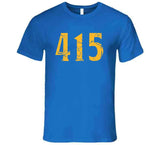 Area Code 415 Golden State Basketball Fan Distressed T Shirt