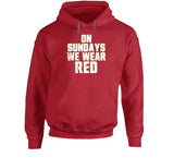 On Sundays We Wear Red San Francisco Football Fan Distressed T Shirt