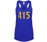 Area Code 415 Golden State Basketball Fan Distressed T Shirt