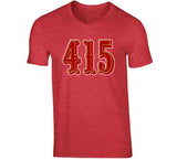 Area Code 415 San Francisco Football Fan T Shirt