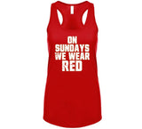 On Sundays We Wear Red San Francisco Football Fan Distressed T Shirt