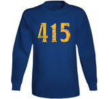 Area Code 415 Golden State Basketball Fan Distressed T Shirt