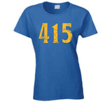 Area Code 415 Golden State Basketball Fan Distressed T Shirt
