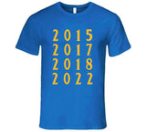 Dynasty 4 Championship Years Golden State Basketball Fan T Shirt