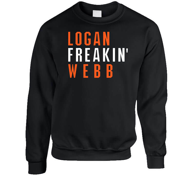 thAreaTshirts Logan Webb Freakin San Francisco Baseball Fan V2 T Shirt Crewneck Sweatshirt / Black / Small
