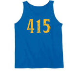 Area Code 415 Golden State Basketball Fan Distressed T Shirt