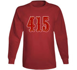 Area Code 415 San Francisco Football Fan T Shirt