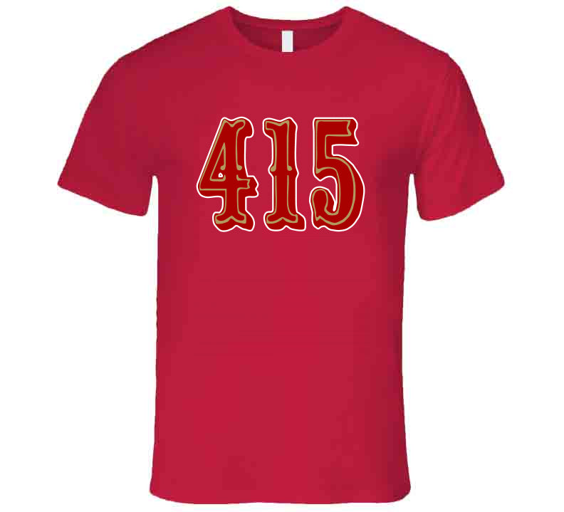 Area Code 415 San Francisco Football Fan T Shirt