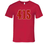 Area Code 415 San Francisco Football Fan T Shirt