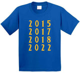 Dynasty 4 Championship Years Golden State Basketball Fan T Shirt