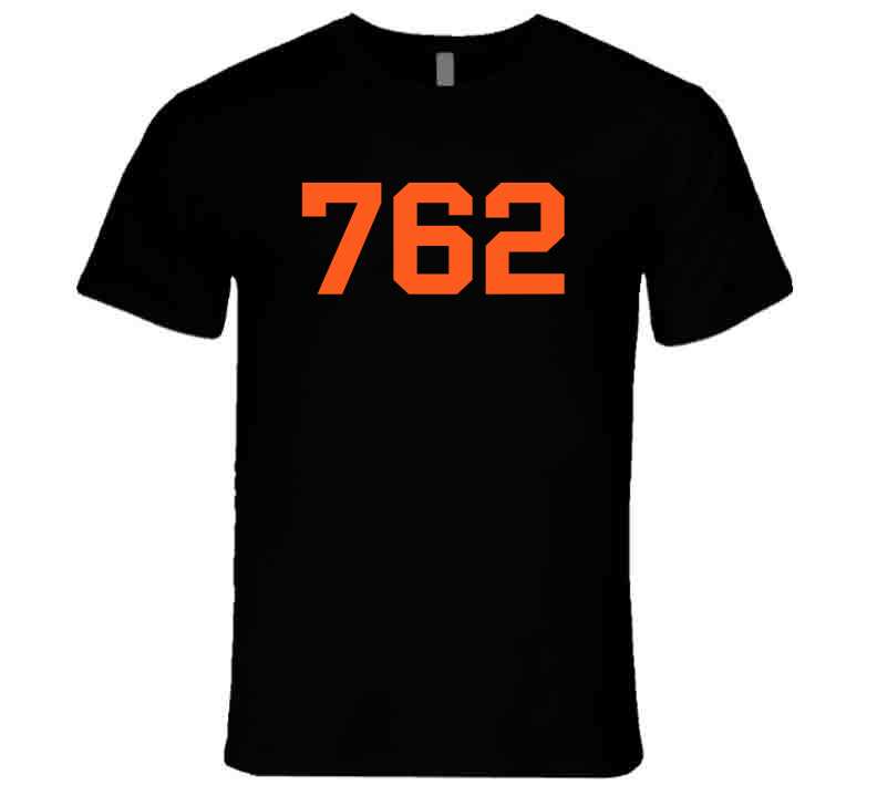thAreaTshirts Barry Bonds 762 Home Run Record San Francisco Baseball Fan T Shirt Premium / Black / Large