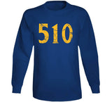 Area Code 510 Golden State Basketball Fan Distressed T Shirt